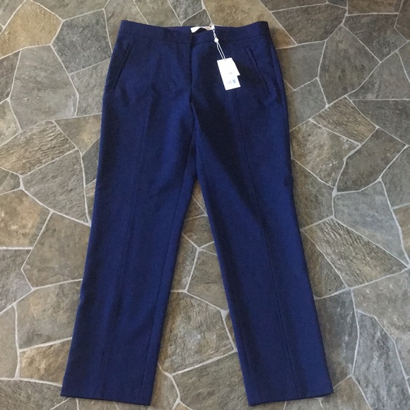 NWT Tory Burch Vanner Pant Sz 4 Navy Sea - Picture 3 of 5